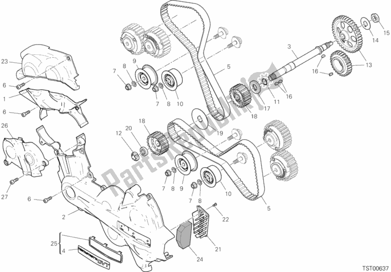 Alle onderdelen voor de Timing Systeem van de Ducati Multistrada 1260 Enduro Touring 2019